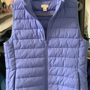 J. Crew‎ light blue Quilted Vest, small, full zip